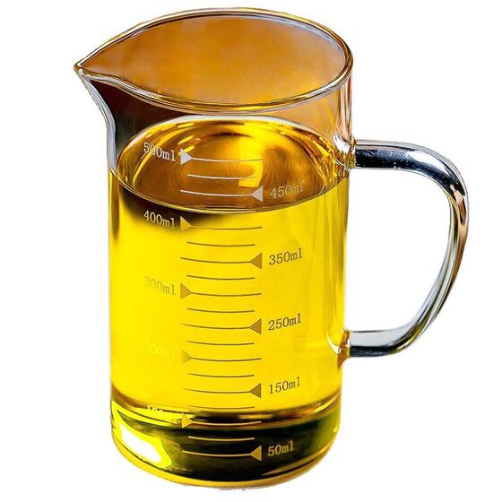 Large Capacity Glass with Handle Scale Measuring Cup Kitchen Baking Milk Cup Household Heatable Oatmeal Breakfast Cup