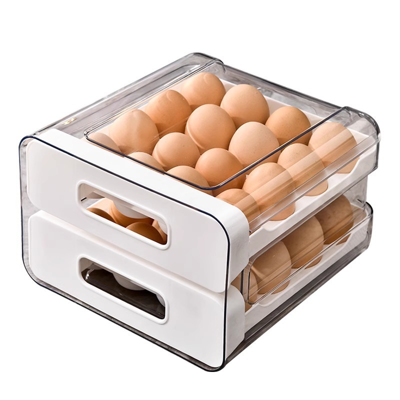 卵収納ボックス冷蔵庫専用棚家庭用引き出し式食品級密封保鮮厨房整理神器|undefined