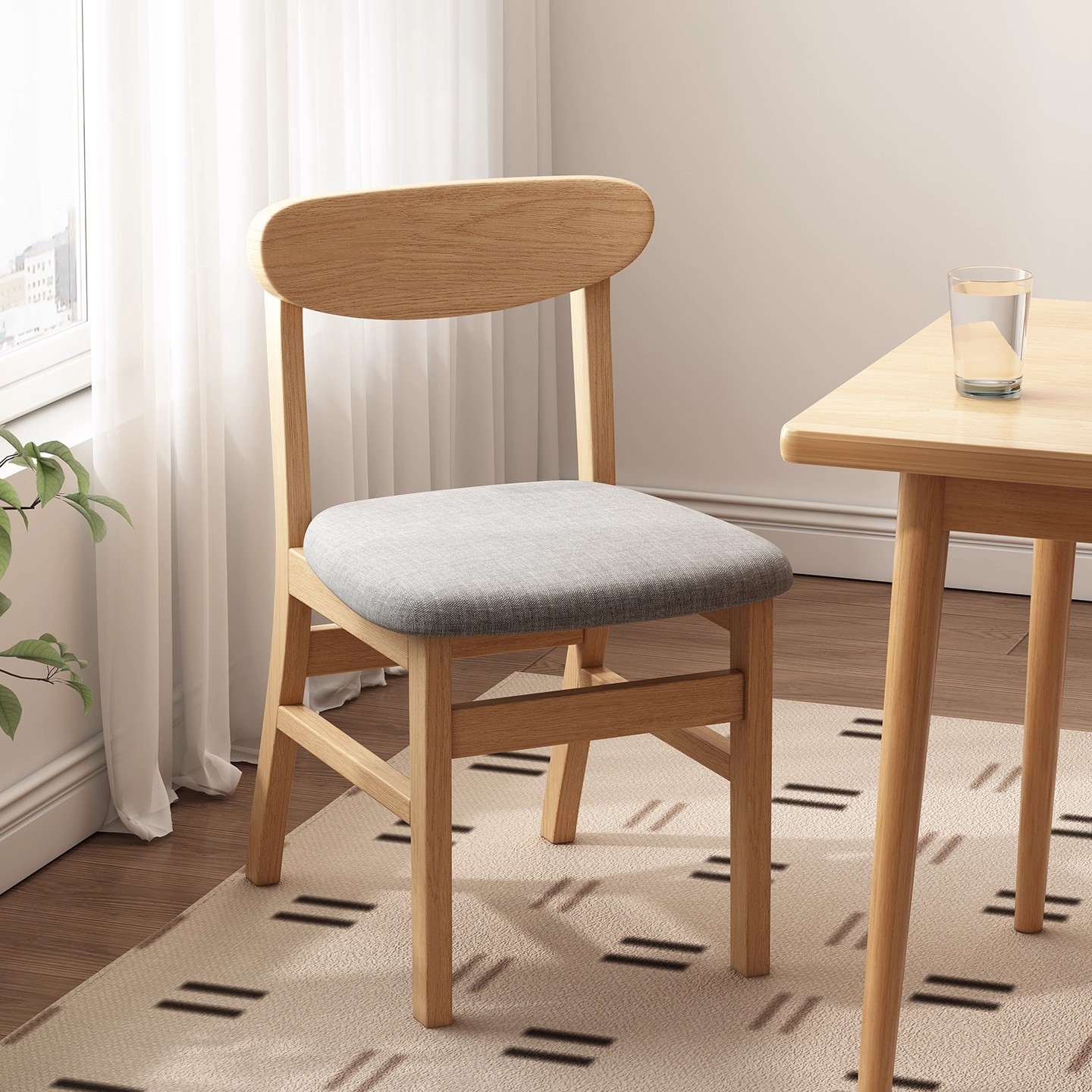 Sillas de madera sólida, sillas de mesa de té domésticas, sillas de dormitorio, sillas de mesa de comedor lujosas, modernas y simples.