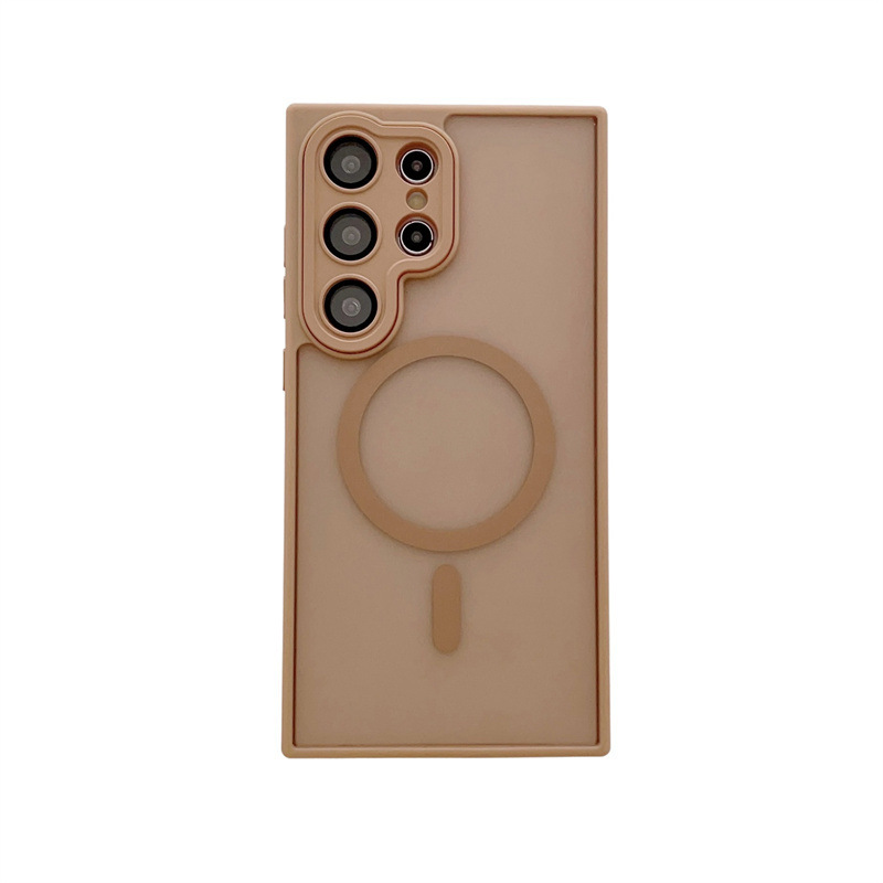 Samsung S25ultra つや消し肌感触磁気電話ケース S24plus オールインクルーシブレンズフィルム保護カバー S23 に適しています。|undefined