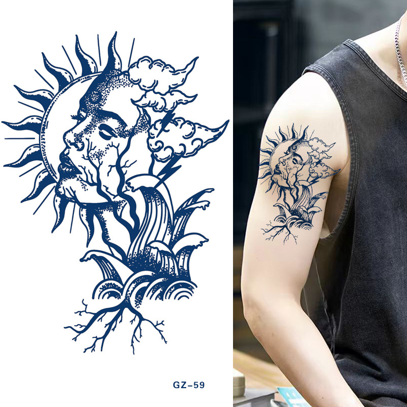 Pegatinas de tatuaje de jugo semipermanente ins estilo pegatinas de tatuaje de hierbas letras animales dibujos animados a prueba de agua sudor cicatriz que cubre pegatinas