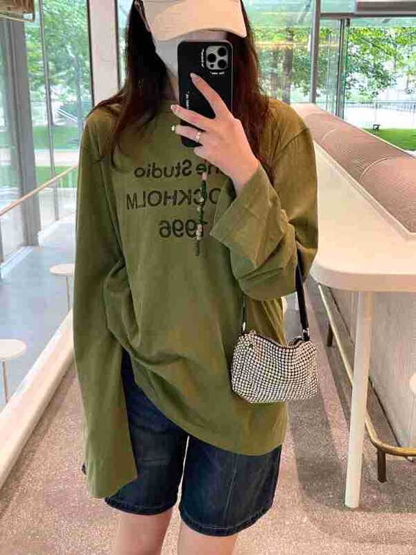 acne1996 新しいグラデーショングリーン長袖 T シャツ 25 新しい深セン南油ハイバージョン男性と女性同じスタイル|undefined