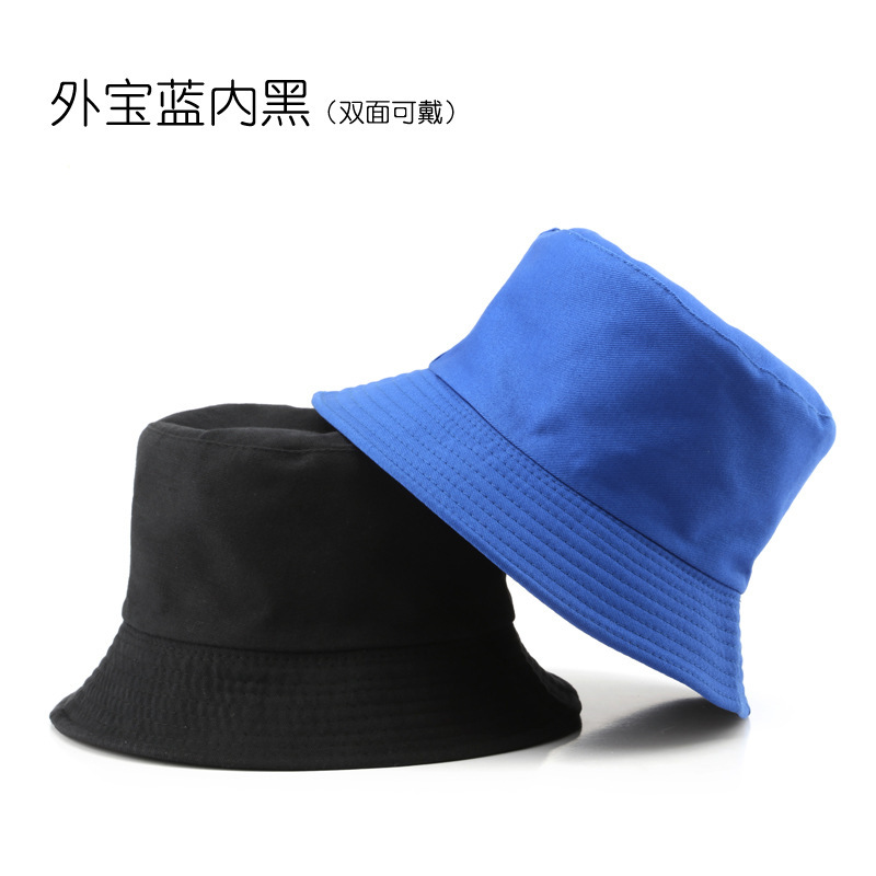高品質両面漁師帽女性春夏光板学生日よけ盆帽国境を越えた帽子純色日焼け止め戸外帽