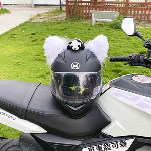 Cute Plush Cat Ear Helmet Decoration Motorcycle Helmet Accessories