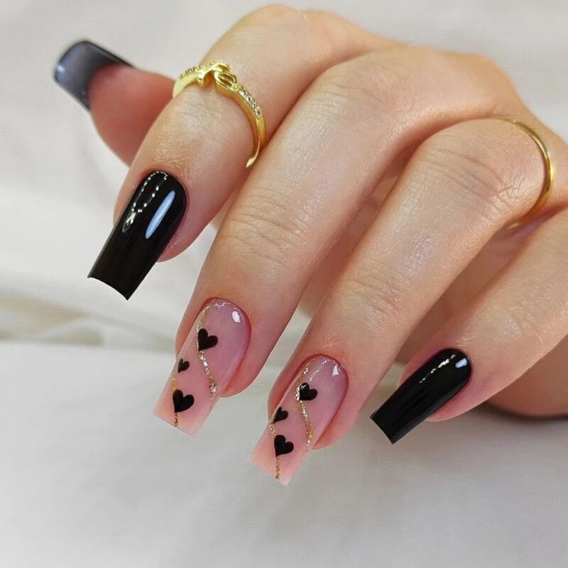 Cross-border Valentine's Day love mixed color wearing nail foreign trade press fake nail wholesale press onnail Cross-border Valentine's Day love mixed color wearing nail foreign trade press fake nail wholesale press onnail