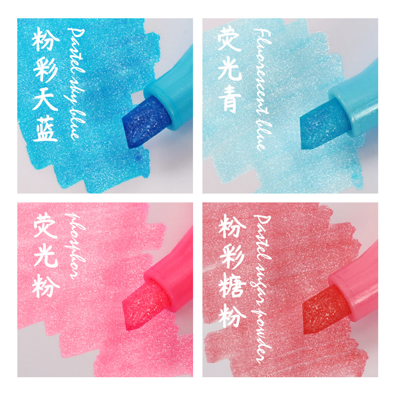 GN6627B Guangna Glitter rotulador marcador clave tarjeta de felicitación graffiti fondo color pluma 8 color rosa marcador de color