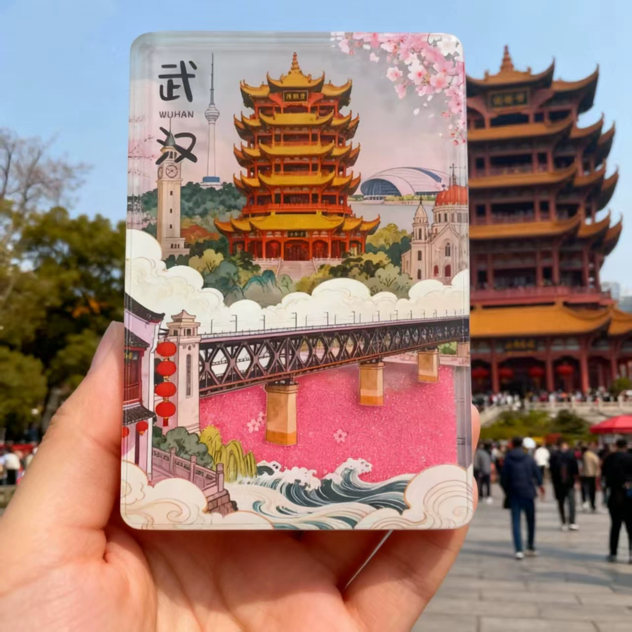 Магнит на холодильник с крупными зернами песка, заказ магнитов из акрила с песком, изготовление сувениров для путешествий в Нанкин, Сиань, Пекин