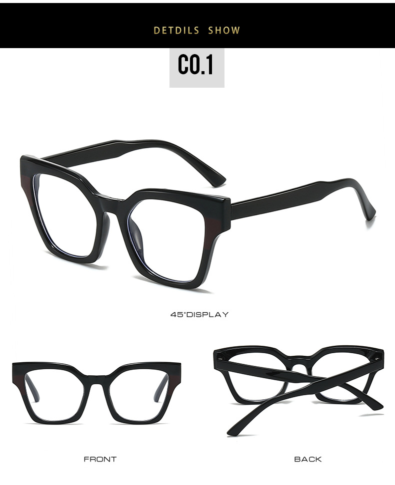 50g Weight Full Frame Glasses Structure Glasses Classification Ac Lens Material Square Glasses Style Casual, Holiday Occasion Solid Color Pattern All Seasons Season Unisex Gender Hip-Hop, Punk Style Hip-Hop Punk Solid Color Ac Square Full Frame Optical Glasses 6
