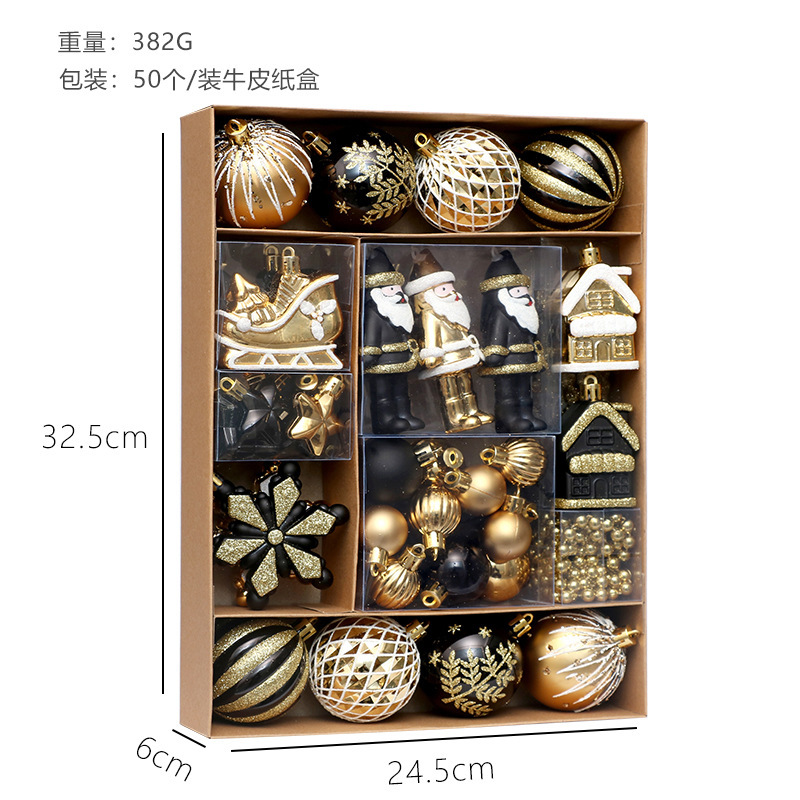 Navidad 50PCS caja de regalos Navidad árbol de Navidad atmósfera festiva decoración colgante