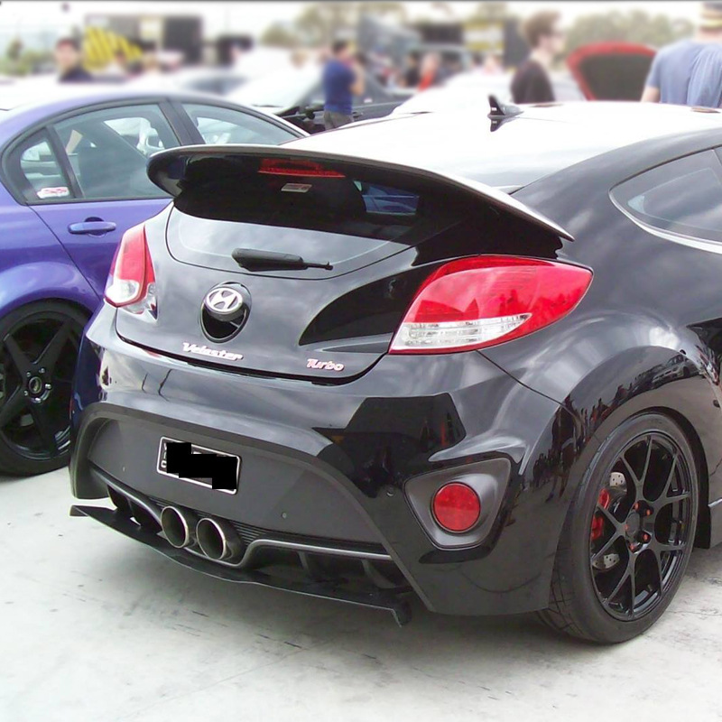 Suitable for Hyundai Veloster carbon fiber modification parts, D-type personalized spoiler, devil-style large rear wing
