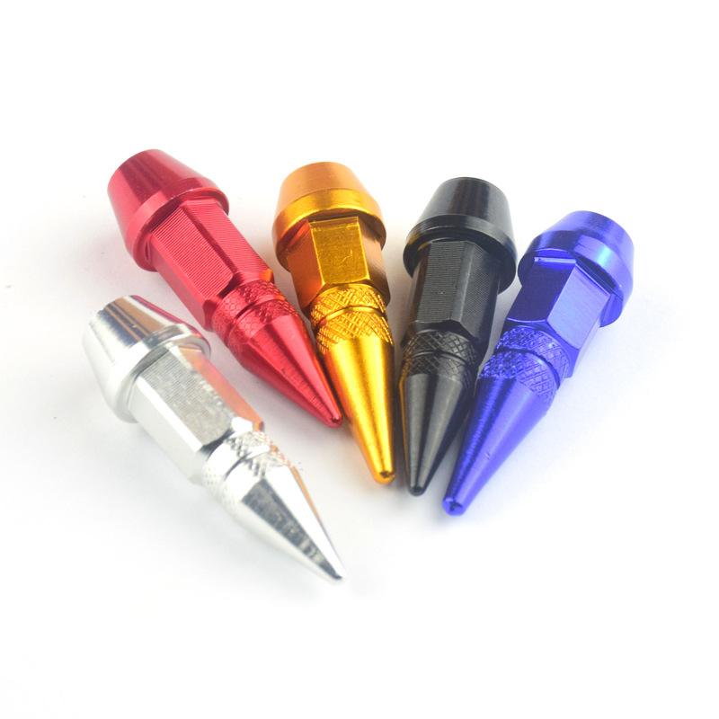 45mm car tire pointed valve cap car accessories bullet valve core tire valve cap
