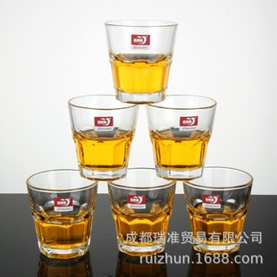 Green Apple Octagonal Cup White Wine Glass Spirit Glass Transparent Glass Small Wine Glass Rock Glass Thick One-Piece Glass Wine Set