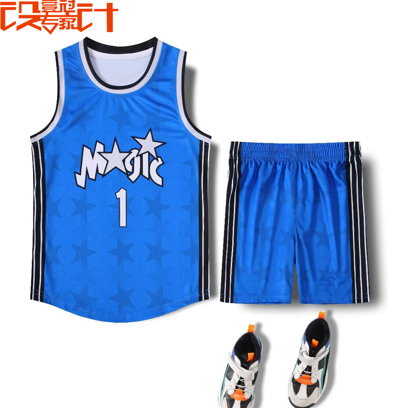 Children's Wear McGrady Magic No.1 Jersey Retro Commemorative Basketball Suit suit Full Body Print Digital Print Breathable Competition Suit