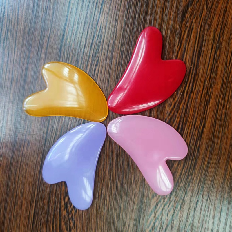 厂家批发仿树脂面脸部心形刮痧板美容院面部刮痧片全身按摩刮痧板