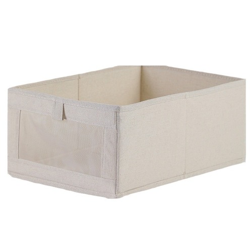 Clothing Storage Box, Household Thickened Cotton and Linen Organizer for Clothes and Pants, Wardrobe Drawer-Type Visible Sorting Box