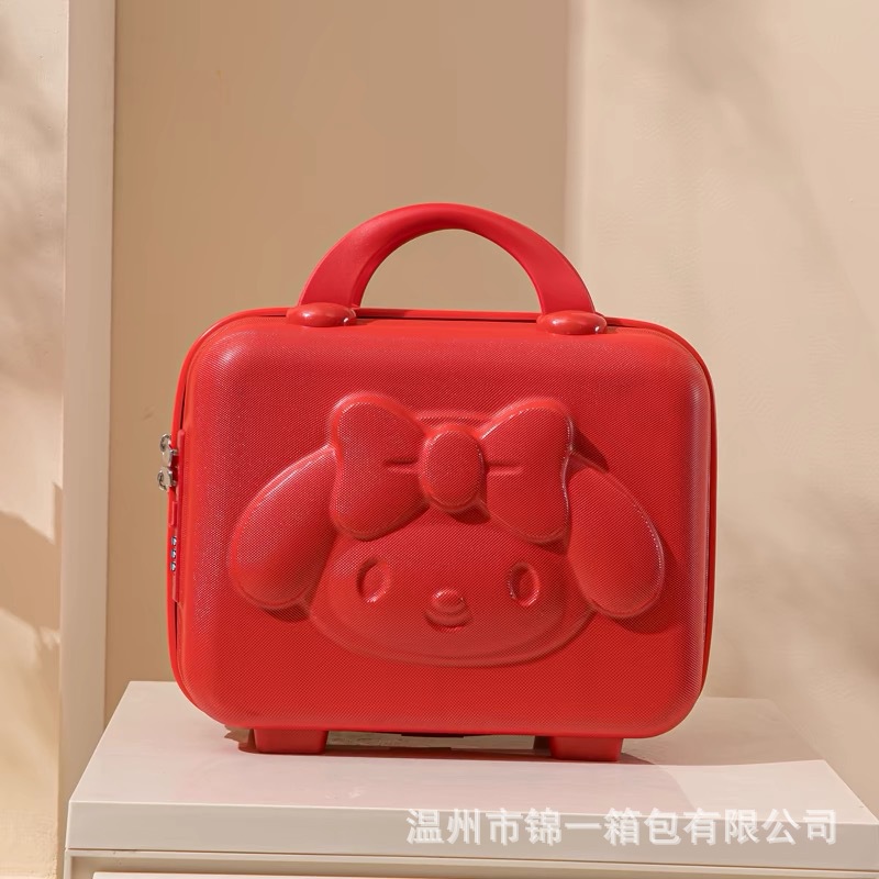 Maleta de viaje con diseño de perro de orejas grandes, estuche de cosméticos de 14 y 16 pulgadas, lindo recuerdo, mini estuche de almacenamiento