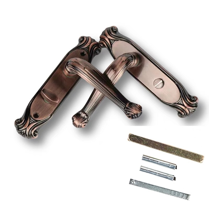 Cerradura de la puerta del inodoro aleación de zinc cobre rojo arco cóncavo cerradura del baño Universal