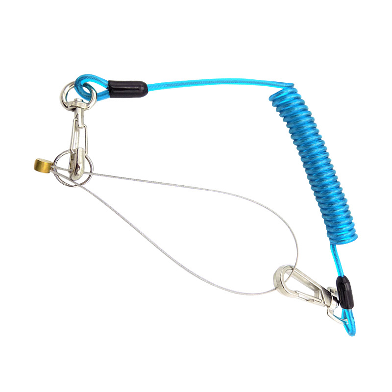 Fábrica de fuente de color caucho de resorte anti-desprendimiento cuerda de alambre de acero barra de protección de caña de pesca equipo de pesca buceo anti-perdida cuerda