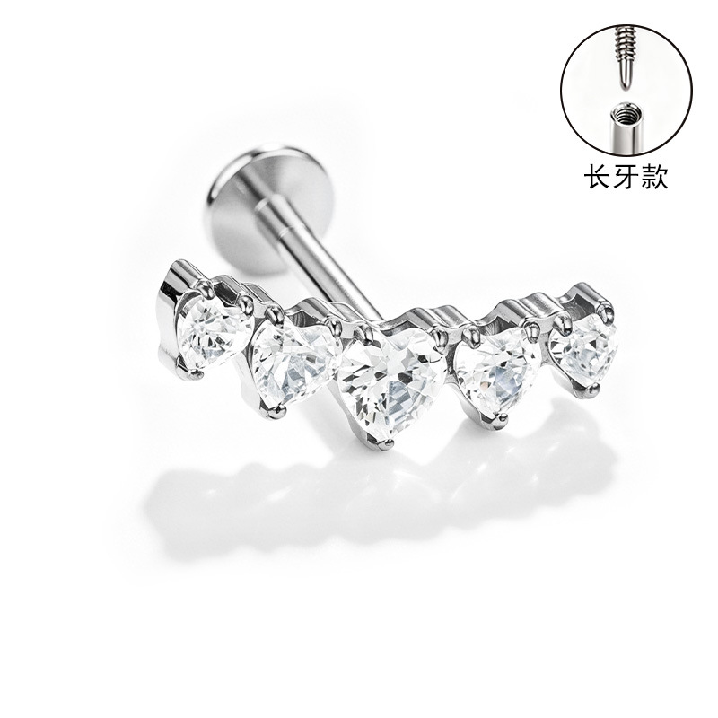Pointed titanium steel lip stud product view