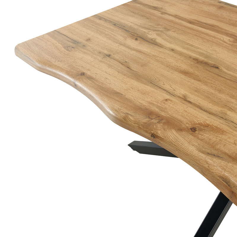 American industrial loft pegatinas de madera maciza mesa de conferencias de oficina mesa larga mesa de hierro forjado rectangular MDF mesa de comedor