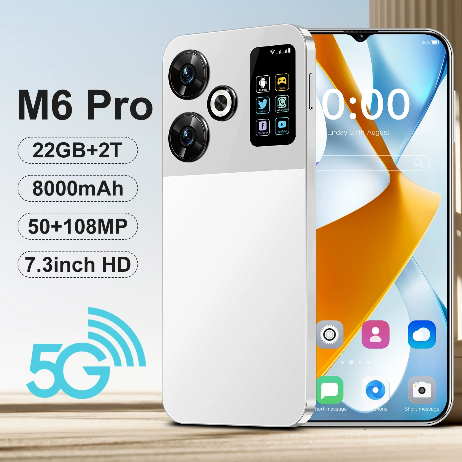 MYSIMEE мобильник и смарт-часы, Android, 3 дюйма, 1 ГБ RAM, 16 ГБ памяти, цвет: черный/белый/фиолетовый