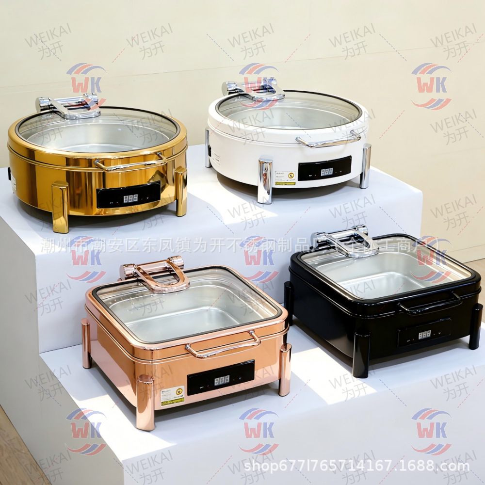 Horno de comedor inteligente de aislamiento térmico de inducción automática de acero inoxidable 304 de alta gama horno de solapa de desayuno horno de calentamiento eléctrico comercial horno de Buffy