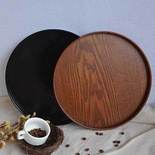 Wooden plate commercial wooden tray round round tray disc plate tray household round wooden plate ins