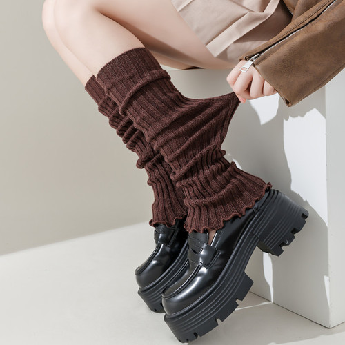 Persian velvet calf socks covers jk knitted leg covers women's autumn and winter warm knee socks y2k hot girl pile boots covers