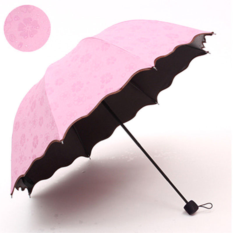伞 雨伞折叠晴雨两用黑胶遇水开花广告伞印logo亚马逊速卖通批发|ru