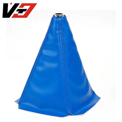 Lever Pu Dust Cover Gear | Sürətlər qutusu və əl tormozu başlıqları - blue-leather-bright-cover-blue-line