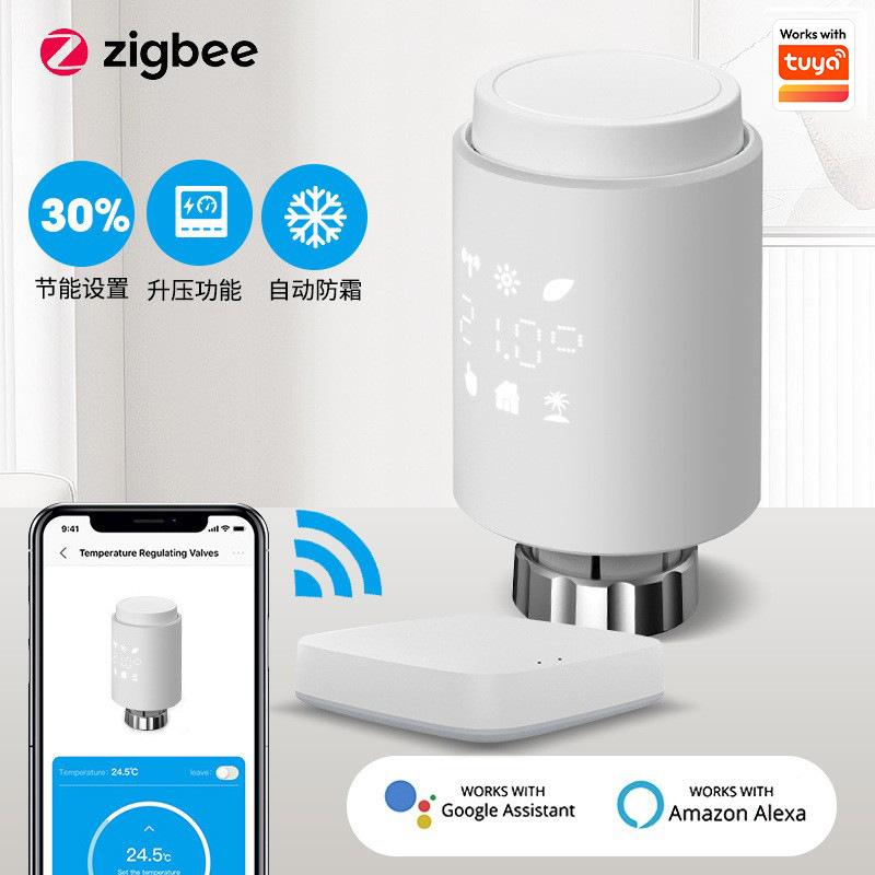 ZigBee Inteligente válvula del radiador WiFi automático de la válvula de control de temperatura termostato de calefacción por suelo radiante termostato remoto inalámbrico