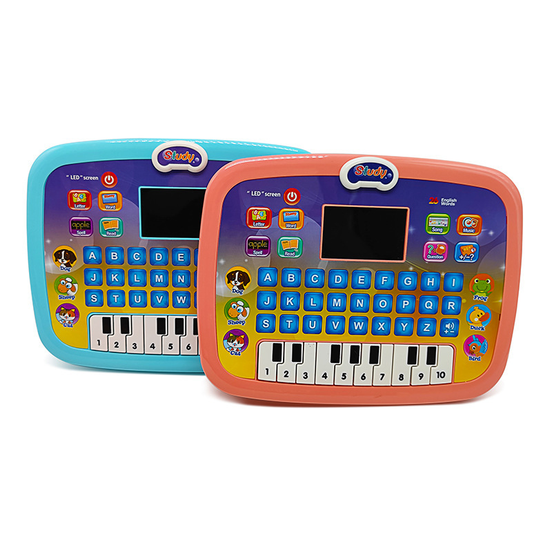 Cross-border new children's English early education machine LED screen learning machine toy explosion puzzle English tablet point reader