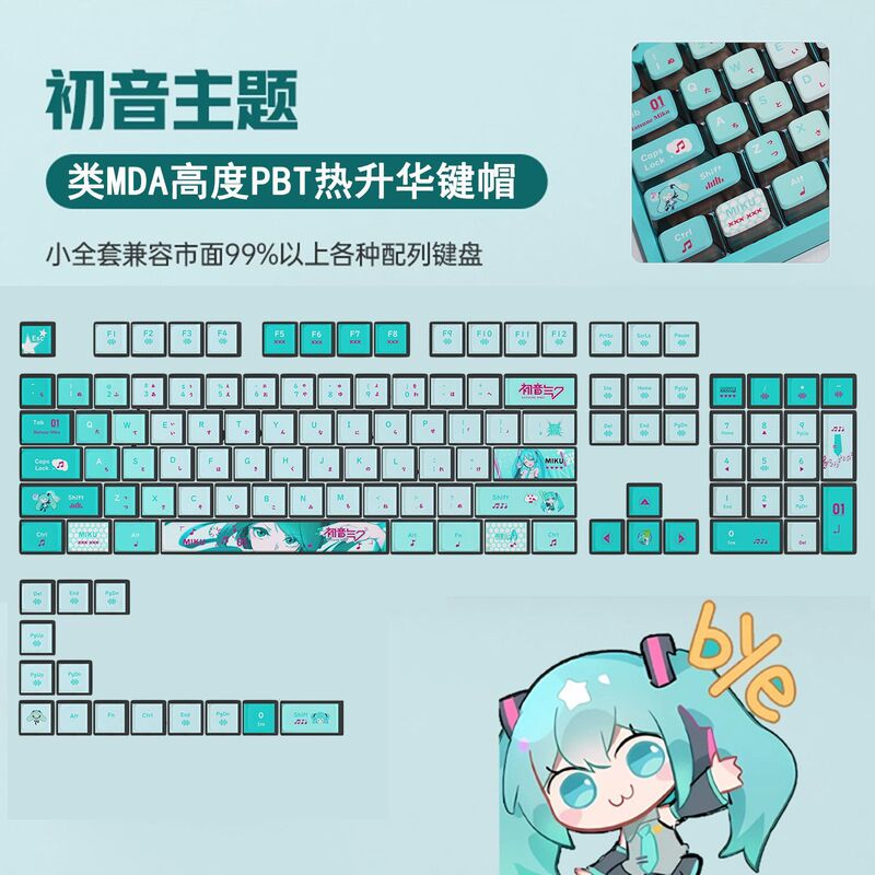 Factory in stock wholesale original factory height PBT five side sublimation key cap cross-border Amazon desktop accessories