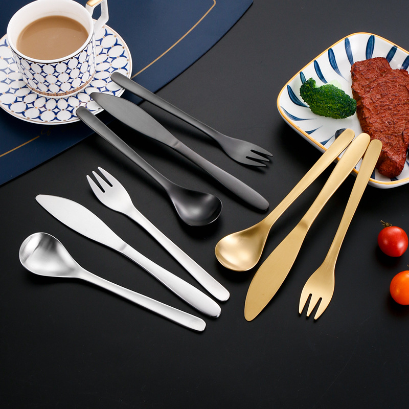 304 cuchillo de filete de acero inoxidable cuchillo y tenedor transfronterizo cuchillo y tenedor de carne de res set de regalo puede establecer logotipo