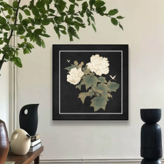 现代花卉喷绘油画布装饰画玄关挂画家居麦田卧室客厅风景铝合金框