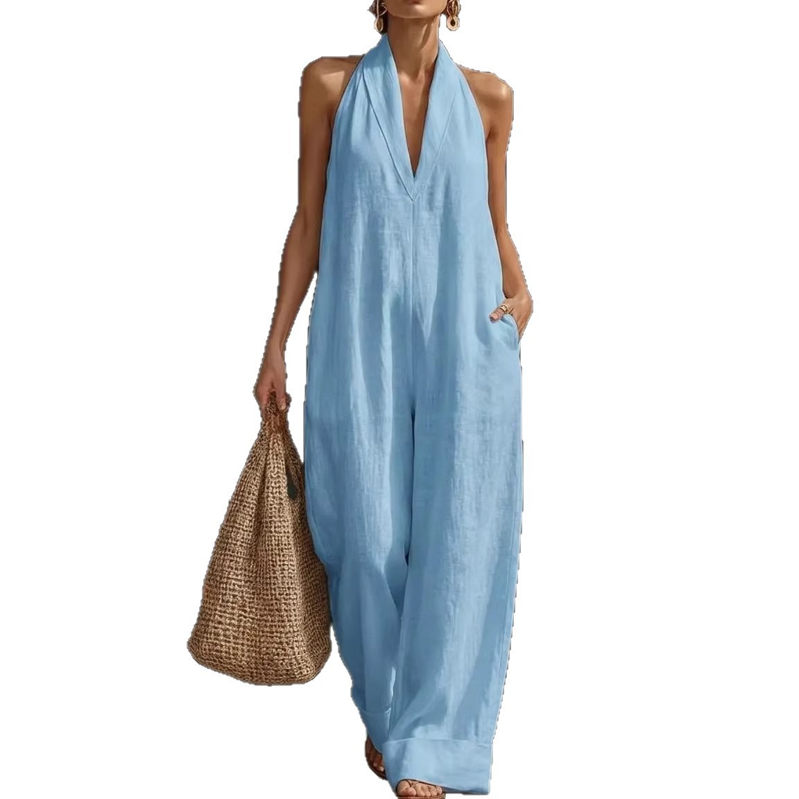 Women's Clothing Women's Sleeveless Jumpsuit Style Best Selling Simple Elegant Comfortable For Formal & Casual_ecoleips.com
