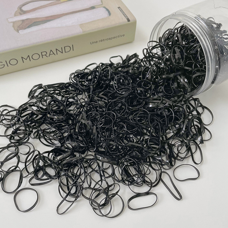 Pequeña banda de goma disponible negra para las mujeres, alta banda de goma elástico y durable, Banda del pelo, Banda del pelo para las muchachas