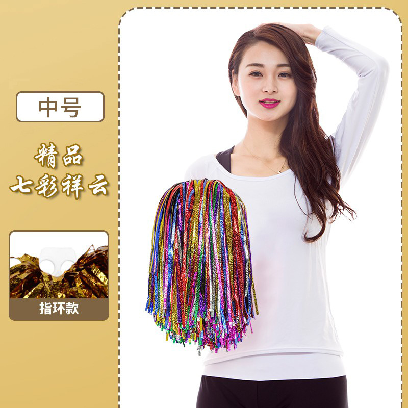 Cheerleader gullar pomponlar rangli to'p raqsda chiqish uchun