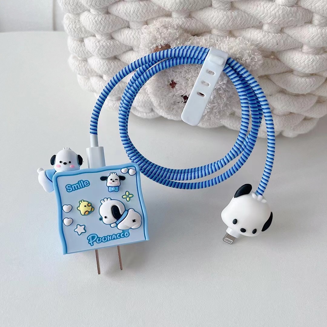 2023 nuevo cargador de dibujos animados cubierta protectora adecuada para Apple carga rápida cabeza 18/20W estándar europeo estándar americano aplicable