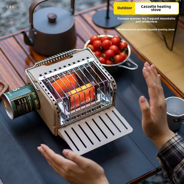 Outdoor mini cassette heating stove indoor smokeless baking stove portable camping hand warmer butane gas heater