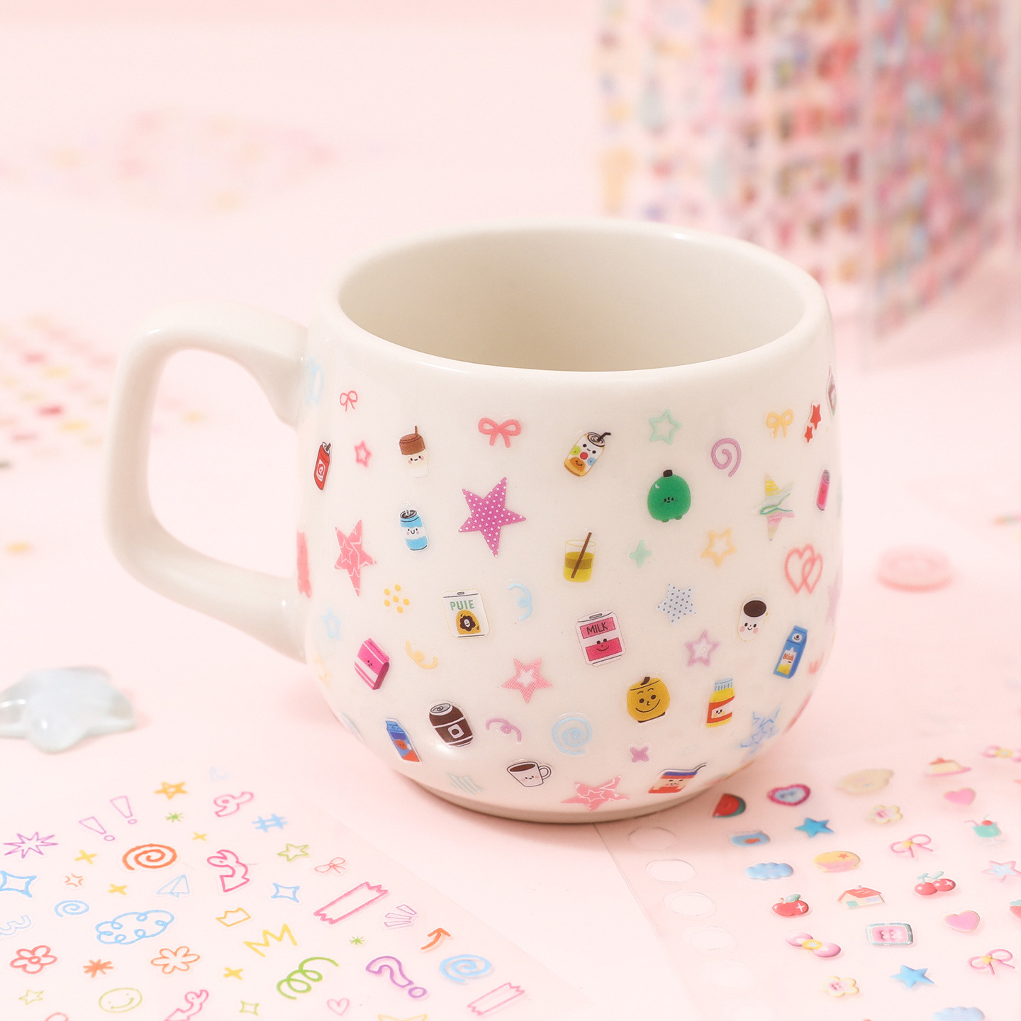 Xinmo mini papel de pegatina troquelado con la punta del dedo cuento de hadas 2.0 viento de dibujos animados lindo material de cuenta manual para niños pegatinas de bricolaje