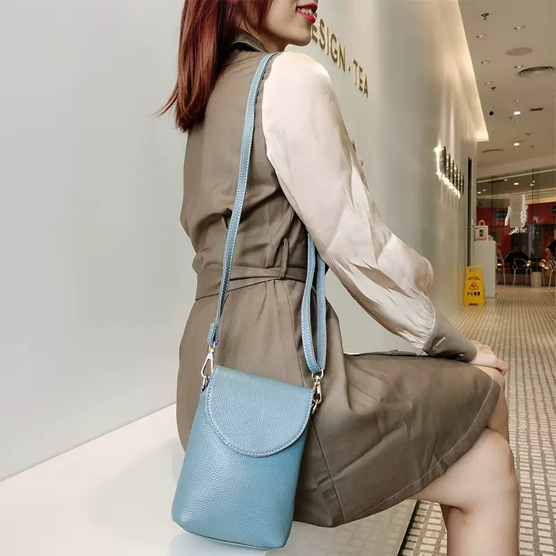 头层牛皮手机包迷你小包包女包2025新款百搭真皮女士零钱包斜挎包