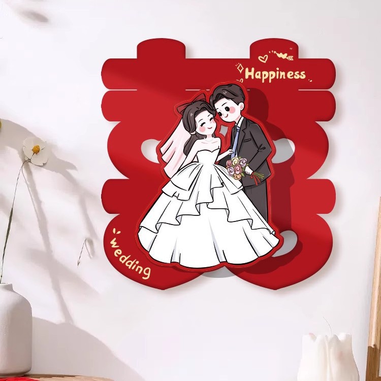 Pegatinas de boda decoración de la casa de boda pegatinas de la puerta del dormitorio conjunto de suministros de boda buena cosa estampado