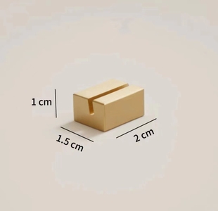 Metal Long Strip Geometric Brass Business Card Holder Desktop Decoration Photo Holder Table Card Base Simple Card Display Stand