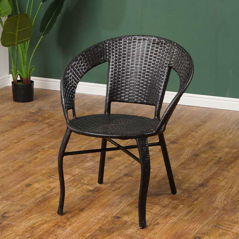 藤编椅子餐椅靠背椅子餐厅简约现代时尚编织室内餐馆藤椅三件套r*