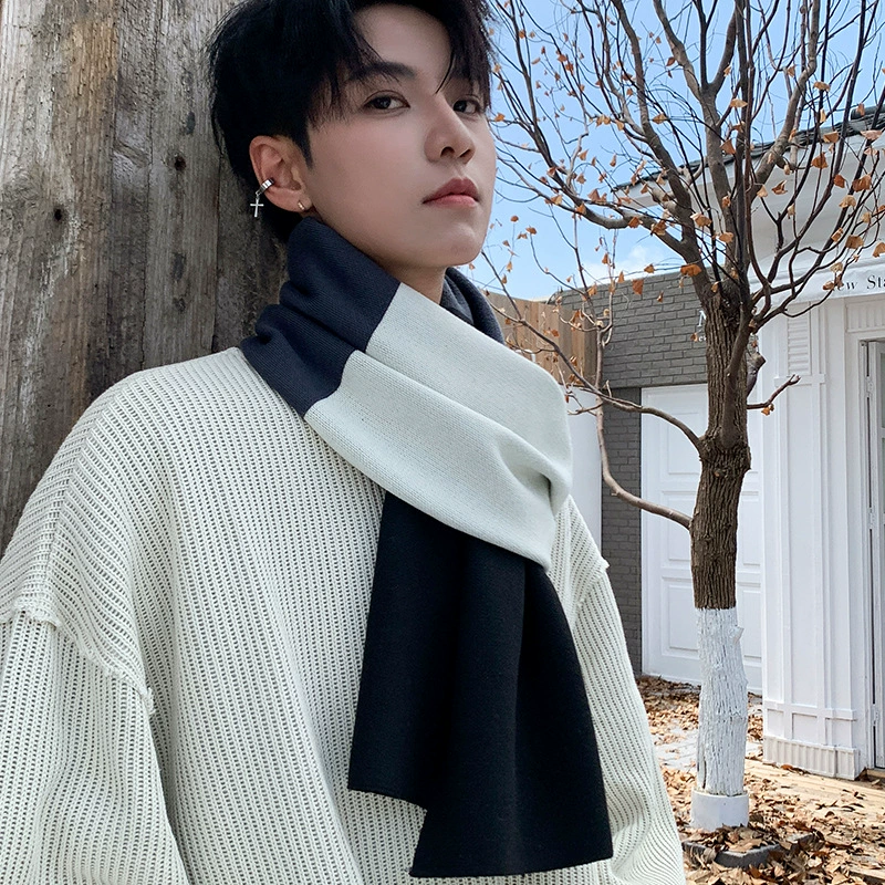 Шарф мужской зимний новый толстый модный бизнес-студент дикий корейский стиль высокого класса мужской дикий простой нагрудник