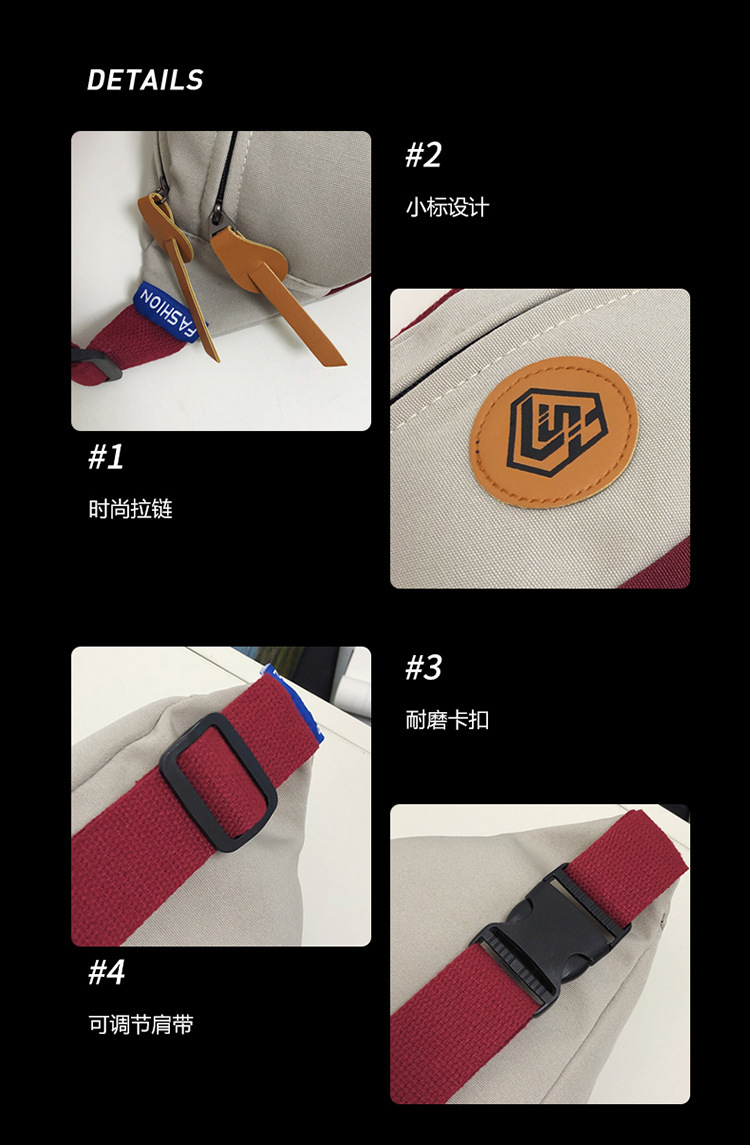 Simple and sporty trendy brand chest bags for both men and women, student waist bags, large-capacity niche single-shoulder bags, crossbody bags for women undefined