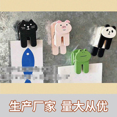 Factory Direct Supply New Animal Creative Simple Wood Clip Seal Clothesline Magnetic Refrigerator Magnet Clip Craftsmanship