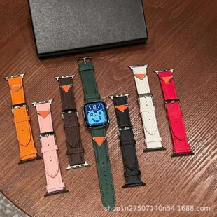 Applicable to Apple iwatch Strap Classic Saffigrain Apple S9/S8/S7 High-grade European and American Tide Brand Triangle Se