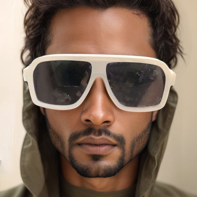 Nuevo espejo de sapo cuadrado de marco grande retro europeo y americano para hombres y mujeres, piloto de nicho de vanguardia, gafas de sol al aire libre simples